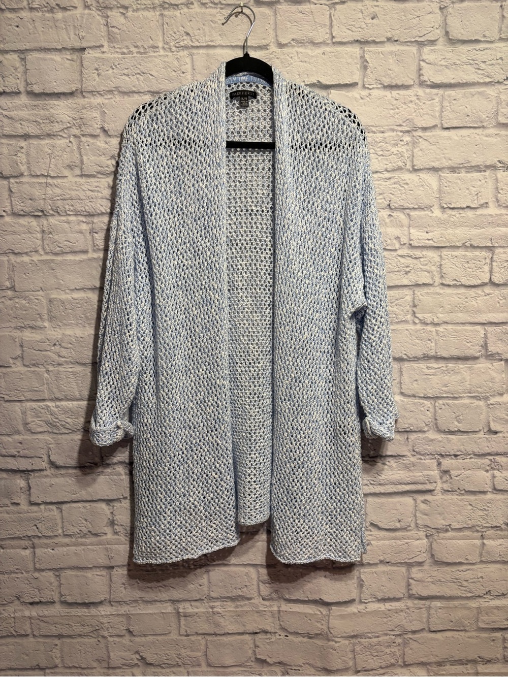 Parkhurst Light Blue Open Knit Women’s Cardigan Sweater XL